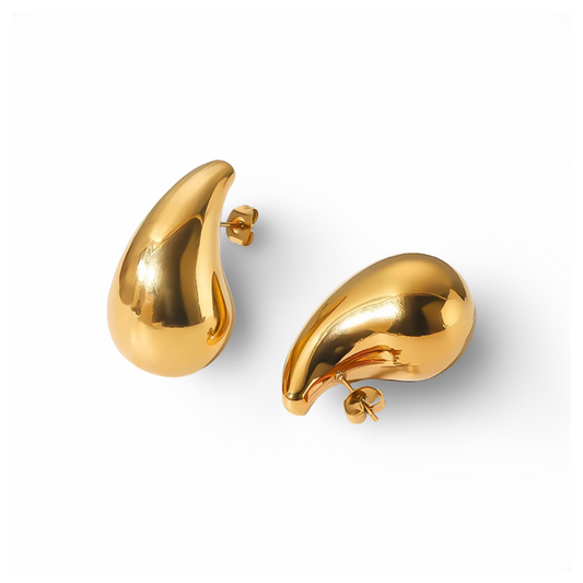 Gold TearDrop Stud Earrings