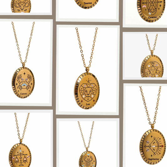 Vintage Zodiac Pendant Necklace