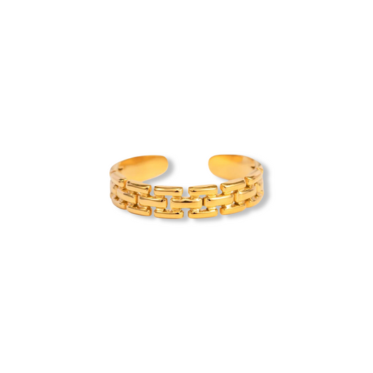 One Size Gold Cuban Chain Ring