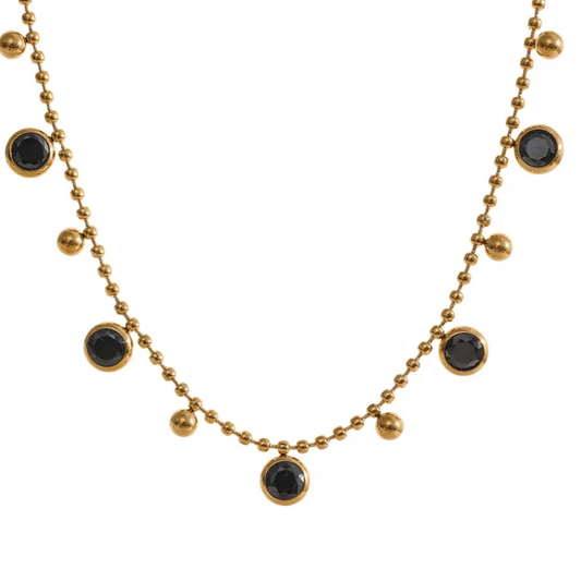 Nyla Gold Necklace With Cubic Zirconia Stones