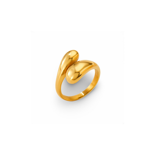 One Size Gold Teardrop Ring